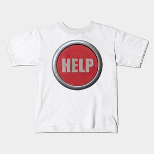 Red Industrial Help Button Kids T-Shirt